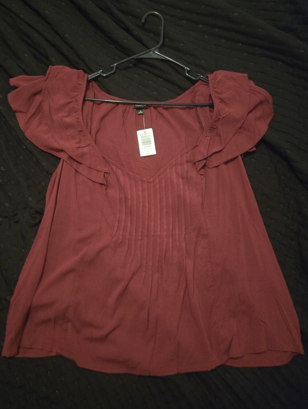 Torrid Red Plum Flutter Sleeve Blouse